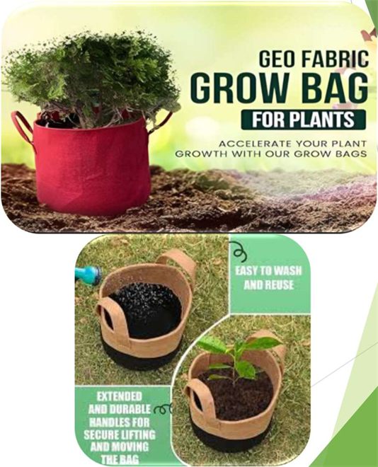 Geo Fabric Greens Grow Bag 18×18